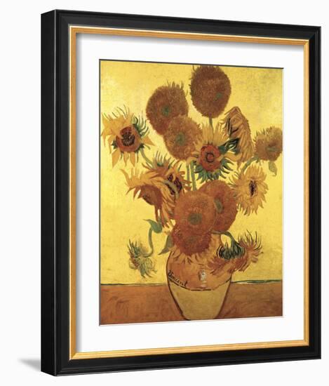 Sunflowers on Gold, 1888-Vincent van Gogh-Framed Giclee Print