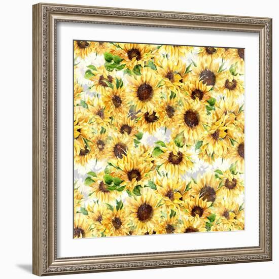 Sunflowers Pattern-Irina Trzaskos Studios-Framed Giclee Print