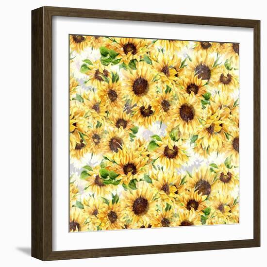 Sunflowers Pattern-Irina Trzaskos Studios-Framed Giclee Print