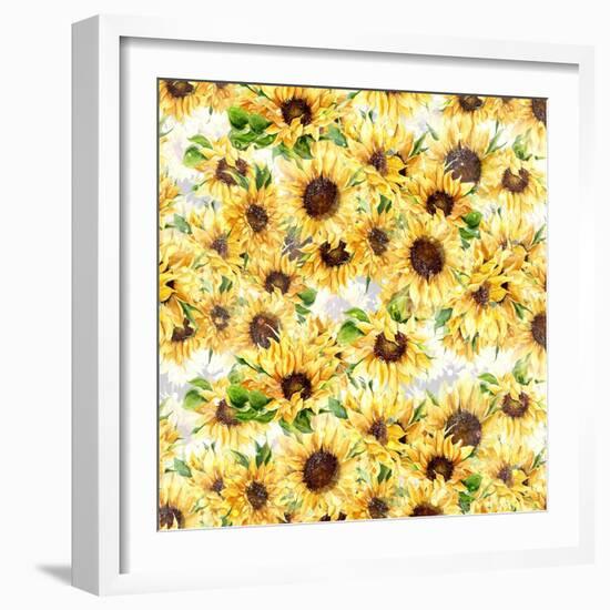 Sunflowers Pattern-Irina Trzaskos Studios-Framed Giclee Print