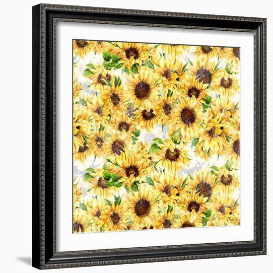 Sunflowers Pattern-Irina Trzaskos Studios-Framed Giclee Print