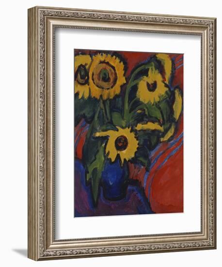 Sunflowers; Sonnenblumen-Ernst Ludwig Kirchner-Framed Giclee Print