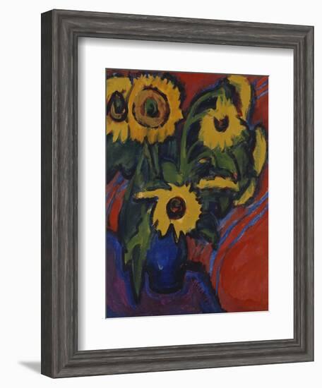 Sunflowers; Sonnenblumen-Ernst Ludwig Kirchner-Framed Giclee Print