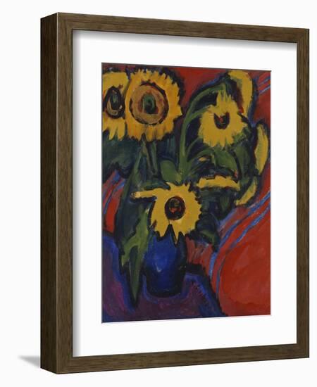 Sunflowers; Sonnenblumen-Ernst Ludwig Kirchner-Framed Giclee Print