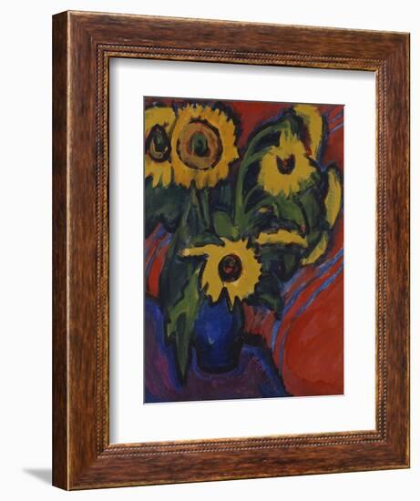 Sunflowers; Sonnenblumen-Ernst Ludwig Kirchner-Framed Giclee Print