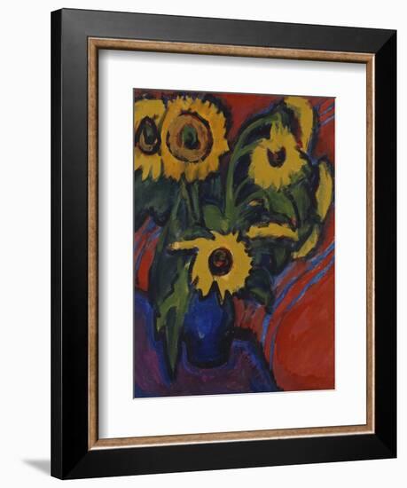 Sunflowers; Sonnenblumen-Ernst Ludwig Kirchner-Framed Giclee Print