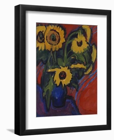 Sunflowers; Sonnenblumen-Ernst Ludwig Kirchner-Framed Giclee Print