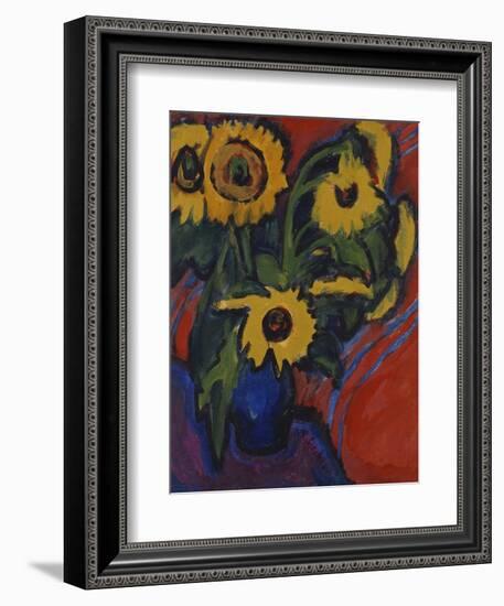 Sunflowers; Sonnenblumen-Ernst Ludwig Kirchner-Framed Giclee Print