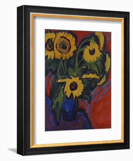 Sunflowers; Sonnenblumen-Ernst Ludwig Kirchner-Framed Giclee Print