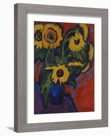 Sunflowers; Sonnenblumen-Ernst Ludwig Kirchner-Framed Giclee Print