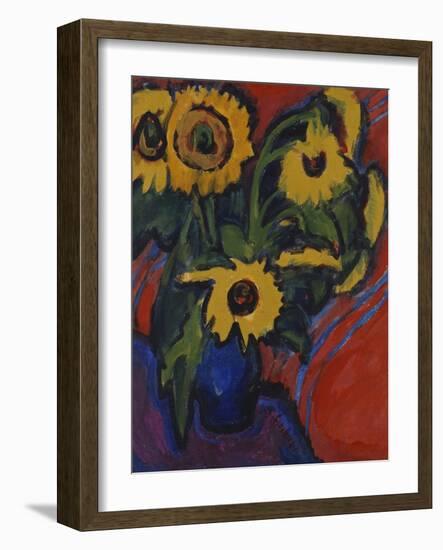 Sunflowers; Sonnenblumen-Ernst Ludwig Kirchner-Framed Giclee Print