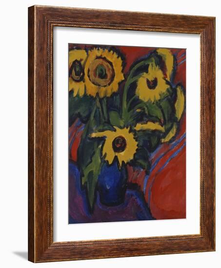 Sunflowers; Sonnenblumen-Ernst Ludwig Kirchner-Framed Giclee Print