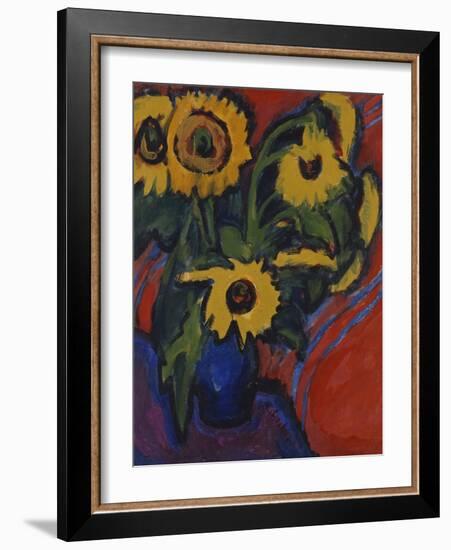 Sunflowers; Sonnenblumen-Ernst Ludwig Kirchner-Framed Giclee Print