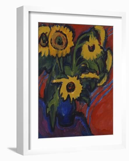 Sunflowers; Sonnenblumen-Ernst Ludwig Kirchner-Framed Giclee Print