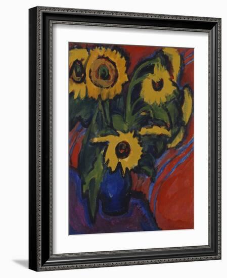 Sunflowers; Sonnenblumen-Ernst Ludwig Kirchner-Framed Giclee Print