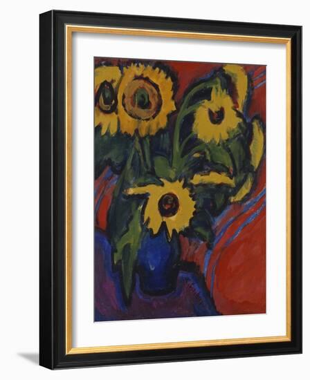 Sunflowers; Sonnenblumen-Ernst Ludwig Kirchner-Framed Giclee Print