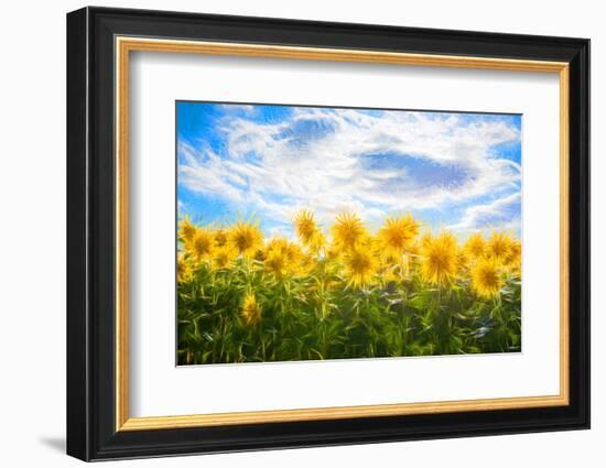 Sunflowers Standing at Attention-Philippe Sainte-Laudy-Framed Photographic Print