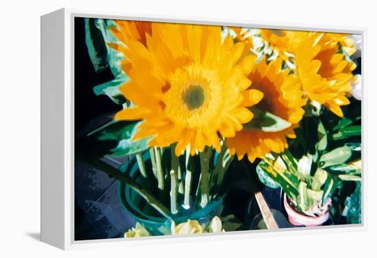 Sunflowers With Paint Effect-null-Framed Stretched Canvas