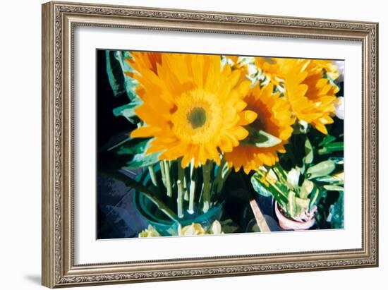 Sunflowers With Paint Effect-null-Framed Photo