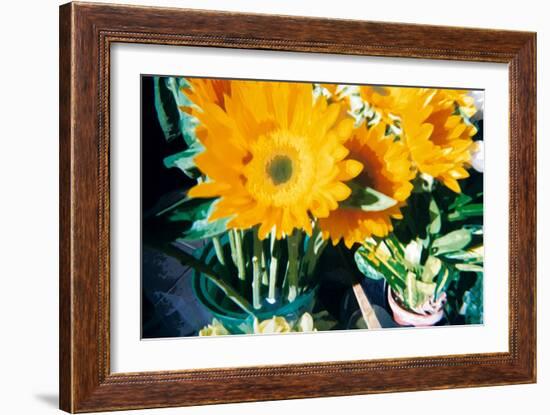 Sunflowers With Paint Effect-null-Framed Photo