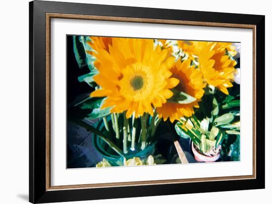 Sunflowers With Paint Effect-null-Framed Photo