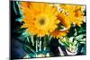 Sunflowers With Paint Effect-null-Mounted Photo