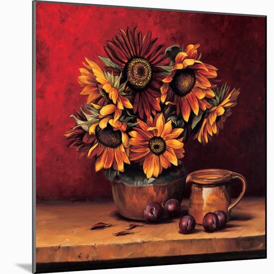 Sunflowers with Plums-Andres Gonzales-Mounted Art Print