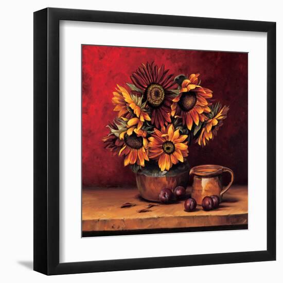 Sunflowers with Plums-Andres Gonzales-Framed Art Print