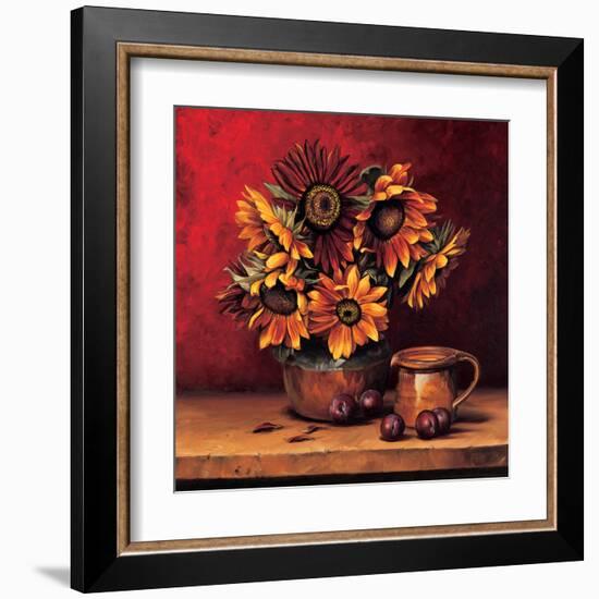 Sunflowers with Plums-Andres Gonzales-Framed Art Print