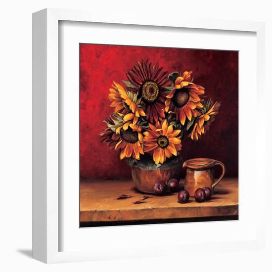 Sunflowers with Plums-Andres Gonzales-Framed Art Print