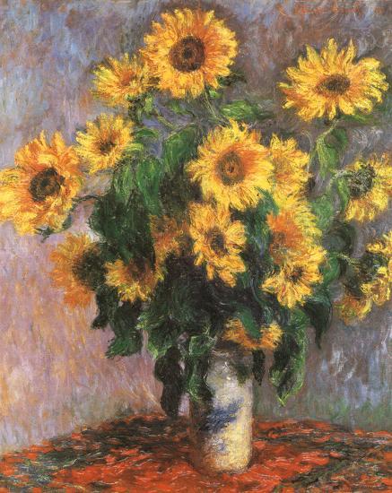 Sunflowers-Claude Monet-Framed Textured Art