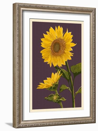 Sunflowers-Lantern Press-Framed Premium Giclee Print