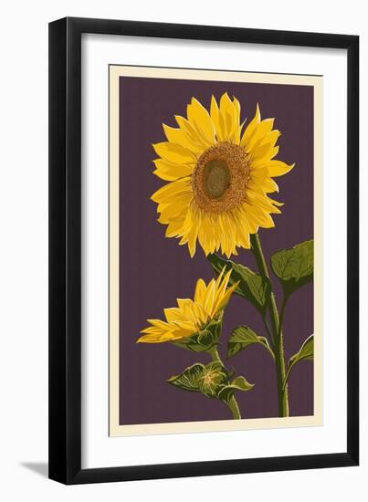 Sunflowers-Lantern Press-Framed Art Print