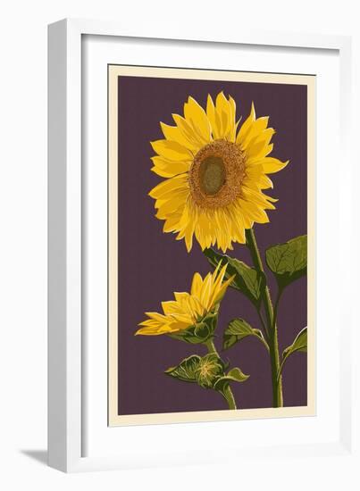 Sunflowers-Lantern Press-Framed Art Print