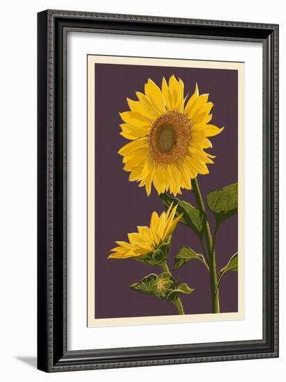 Sunflowers-Lantern Press-Framed Art Print
