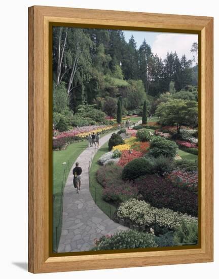 Sunken Garden at Butchart Gardens, Vancouver Island, British Columbia, Canada-Connie Ricca-Framed Premier Image Canvas