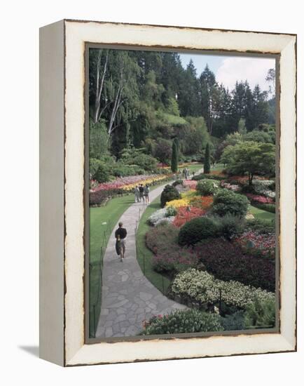 Sunken Garden at Butchart Gardens, Vancouver Island, British Columbia, Canada-Connie Ricca-Framed Premier Image Canvas