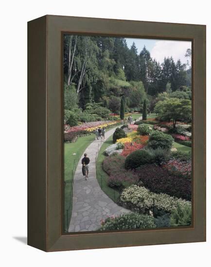 Sunken Garden at Butchart Gardens, Vancouver Island, British Columbia, Canada-Connie Ricca-Framed Premier Image Canvas