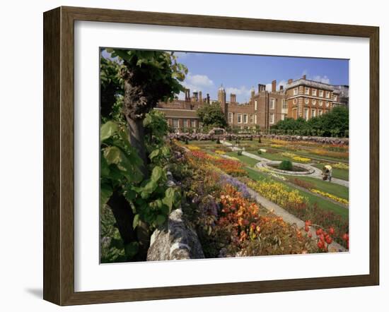 Sunken Gardens, Hampton Court Palace, Greater London, England, United Kingdom-Walter Rawlings-Framed Photographic Print