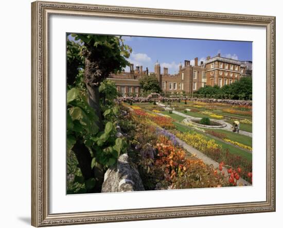 Sunken Gardens, Hampton Court Palace, Greater London, England, United Kingdom-Walter Rawlings-Framed Photographic Print