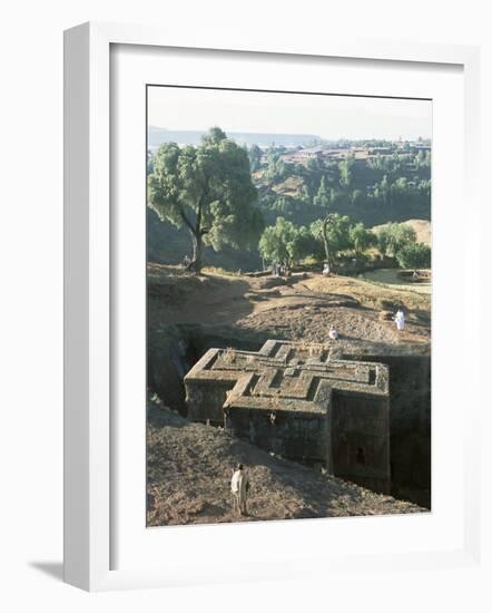 Sunken, Rock-Hewn Christian Church, in Rural Landscape, Unesco World Heritage Site, Ethiopia-Upperhall Ltd-Framed Photographic Print