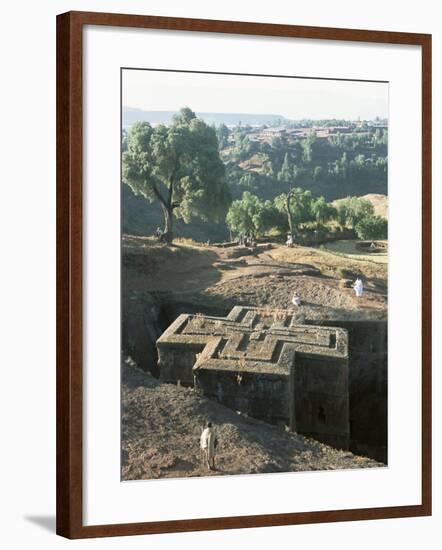 Sunken, Rock-Hewn Christian Church, in Rural Landscape, Unesco World Heritage Site, Ethiopia-Upperhall Ltd-Framed Photographic Print