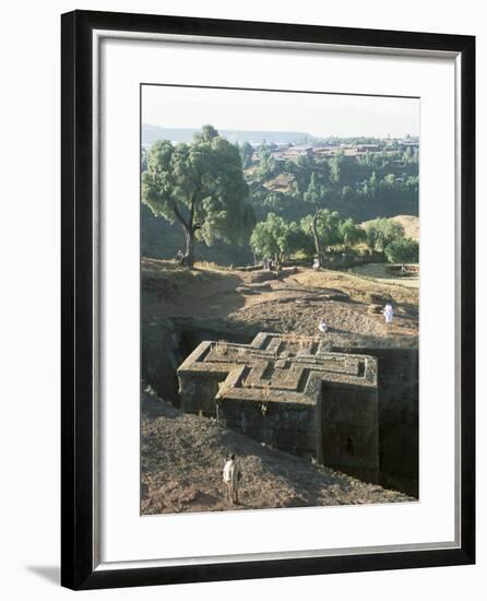 Sunken, Rock-Hewn Christian Church, in Rural Landscape, Unesco World Heritage Site, Ethiopia-Upperhall Ltd-Framed Photographic Print