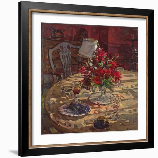 Sunlight and Dahlias-Susan Ryder-Framed Giclee Print