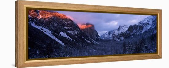 Sunlight Falling on a Mountain Range, Yosemite National Park, California, USA-null-Framed Premier Image Canvas