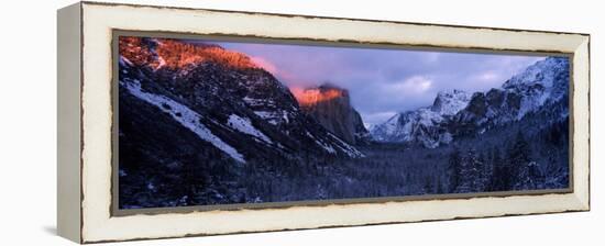 Sunlight Falling on a Mountain Range, Yosemite National Park, California, USA-null-Framed Premier Image Canvas