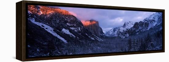 Sunlight Falling on a Mountain Range, Yosemite National Park, California, USA-null-Framed Premier Image Canvas