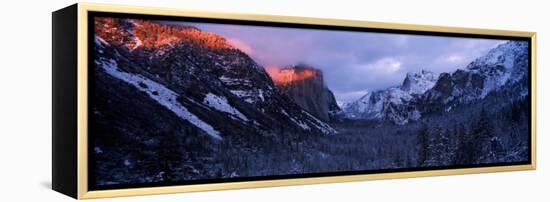 Sunlight Falling on a Mountain Range, Yosemite National Park, California, USA-null-Framed Premier Image Canvas