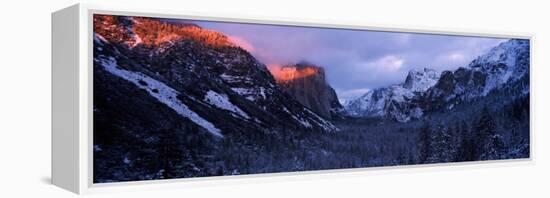 Sunlight Falling on a Mountain Range, Yosemite National Park, California, USA-null-Framed Premier Image Canvas