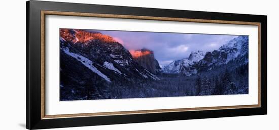 Sunlight Falling on a Mountain Range, Yosemite National Park, California, USA-null-Framed Photographic Print